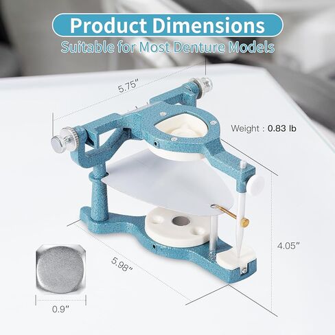 Annhua Dental Articulator Magnetic Dentist Articulator Denture with 6 Metal Plates and 2 Allen Keys, Large Size Type C Alloy Articulators for Dentures Laboratory, and Students Learning in Saudi Arabia