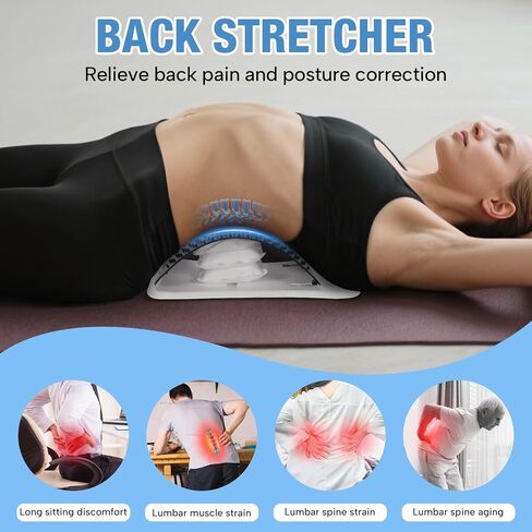 SEXIEE Back Stretcher, Pneumatic Inflatable Lumbar Support Board with Hand Pump & Release Valve, Stepless Height Adjustment, Decompression-Style Stretching, Cracking Device Alternative (Black) in Saudi Arabia