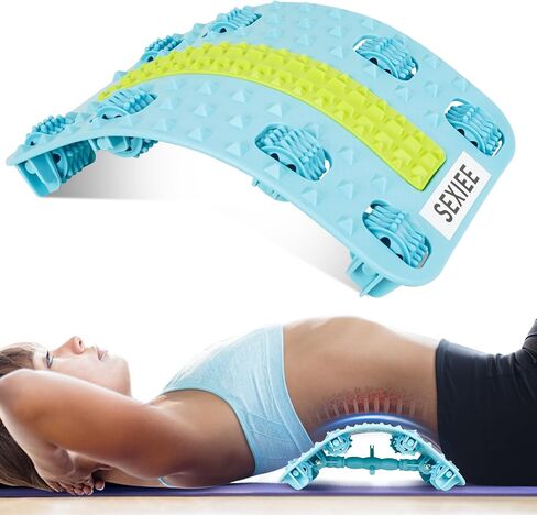 SEXIEE Back Stretcher, Pneumatic Inflatable Lumbar Support Board with Hand Pump & Release Valve, Stepless Height Adjustment, Decompression-Style Stretching, Cracking Device Alternative (Black) in Saudi Arabia