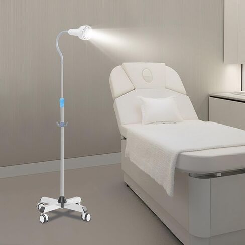 مصباح الفحص الطبي مع حامل، مصباح الفحص الجراحي LED المحمول مع ارتفاع قابل للتعديل، ضوء معقوفة مرن، ضوء مساعد للفم بحامل أرضي لمستشفيات الأسنان وأمراض النساء in Kuwait