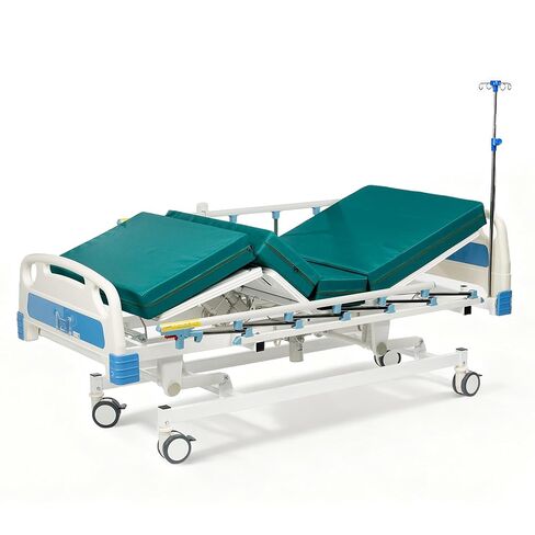 Real Relax Premium 3 Function Full Electric Hospital Bed (with Mattress & IV Pole), Premium Medical Hospital Beds, with Locking Casters, Motor, 530LBS Loading, Includes Sheets (2X) in Saudi Arabia