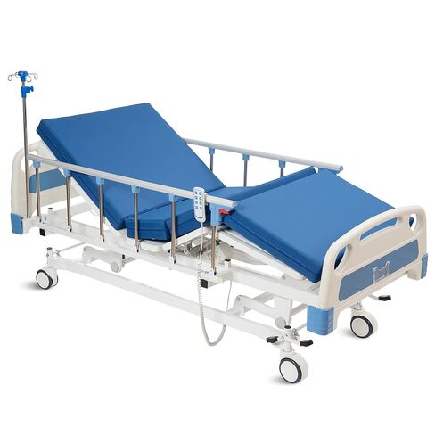 Real Relax Premium 3 Function Full Electric Hospital Bed (with Mattress & IV Pole), Premium Medical Hospital Beds, with Locking Casters, Motor, 530LBS Loading, Includes Sheets (2X) in Saudi Arabia
