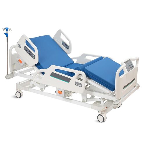 Real Relax Premium 3 Function Full Electric Hospital Bed (with Mattress & IV Pole), Premium Medical Hospital Beds, with Locking Casters, Motor, 530LBS Loading, Includes Sheets (2X) in Saudi Arabia