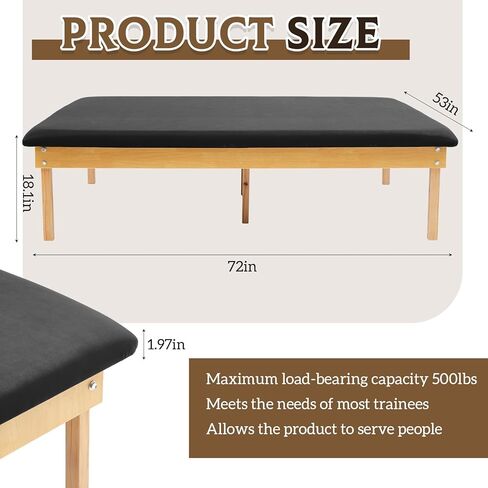طاولة تمرين العلاج الطبيعي من AceOrbit، مقاس 72 × 53 × 18 بوصة، طاولات تدليك فيزيائي محمولة واسعة مع معدات معالجة حصيرة للمنزل، وطب السمنة، وتمارين كبار السن، واللياقة البدنية، والبيلاتيس in Kuwait