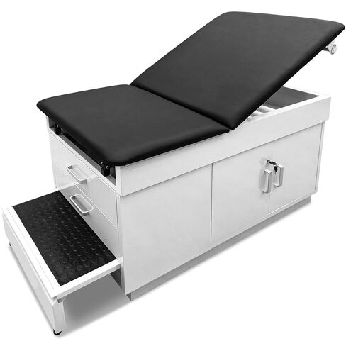 GOTBRAN Medical Exam Table with Drawers, Built in Stool, Cabinet, Leg Rest & Paper Towel Dispenser - Adjustable Medical Treatment Table with Storage, 72" L x 31" H x 28" W in Saudi Arabia