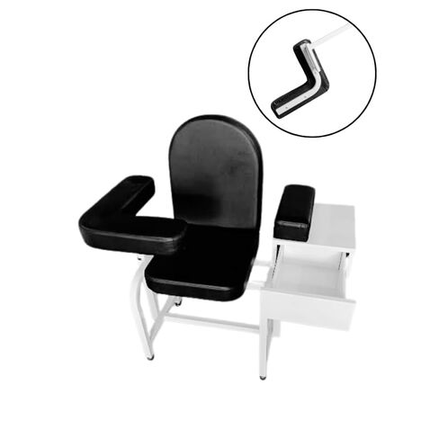 كرسي سحب الدم من كلينسام مع مسند ذراع قابل للتعديل، كرسي سحب الدم الصلب قطعة واحدة، مقعد مبطن مريح، درج تخزين مدمج - مثالي للمختبرات الطبية والعيادات والاستخدام الاحترافي in Kuwait