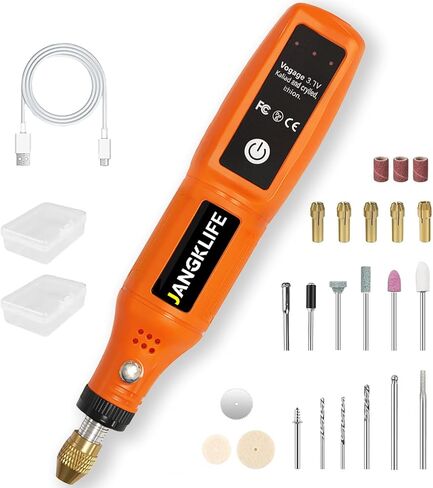 أداة دوارة اللاسلكي ، 3.7 فولت ميني دوار متعددة الأدوات مع 31 قطعة من الملحقات ، أداة نقش محمولة للتلميع ، والرمل ، حفر النقش ، المبتدئين اليدوي (البرتقالي) in Kuwait