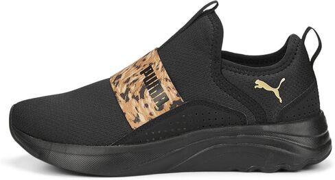 حذاء رياضي نسائي من PUMA Softride Sophia سهل الارتداء Blk/Gld 8 متوسط ​​أمريكي in Kuwait
