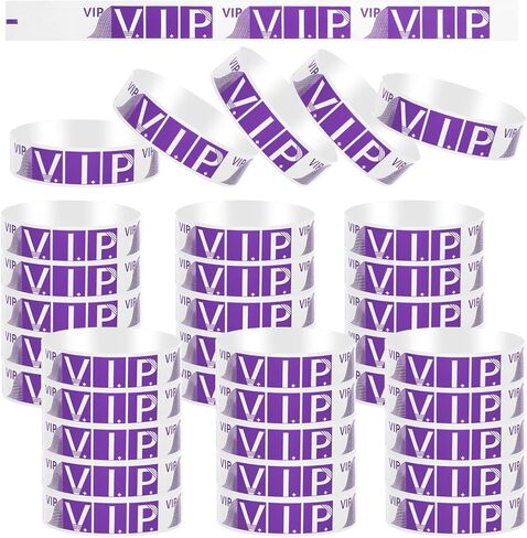 100 PCS VIP Wristbands للأحداث ، الأساور الورقية ، فرق الرسغ المخصصة VIP Lanyards قبول ماء ، فرق خفيفة الوزن ، الحفلات ، الحفلات ، الأندية ، المهرجانات ، الحدائق الملاهي (الذهب) in Kuwait