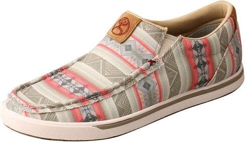 Twisted X Women's Hooey Loper Slip-On Shoes - Cool and Casual Hooey Shoes with Fashionable Textile Fabric Design - Features ecoTweed Lining and Blended Rice Husk Outsole, Black & Yellow Multi, 8 M in Saudi Arabia