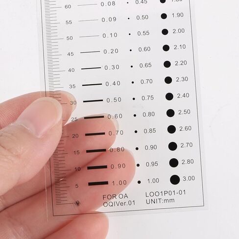 مخطط تقدير حجم SEC عالي الدقة من HARFINGTON 100 مم مسطرة فيلم للكشف عن عيوب الشفافية لقياس عيوب القطر وعرض الخط in Kuwait