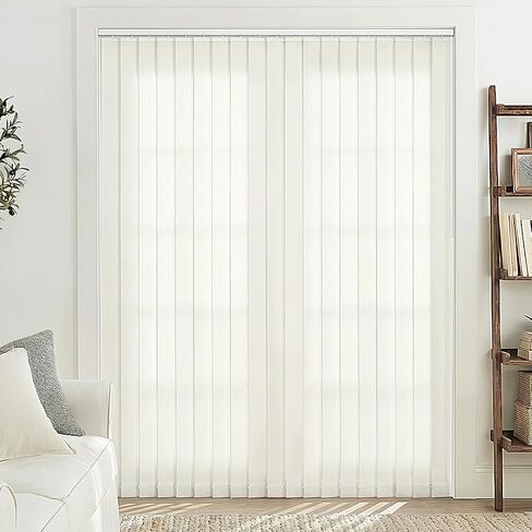 Slats Lazblinds العمودي بديلة استبدال الغرفة المظلمة من الأبواب المنزلق والنوافذ ، بوليستر سهلة ، ملمس أبيض (82.5 "× 3.5" ، 25 قطعة) in Kuwait