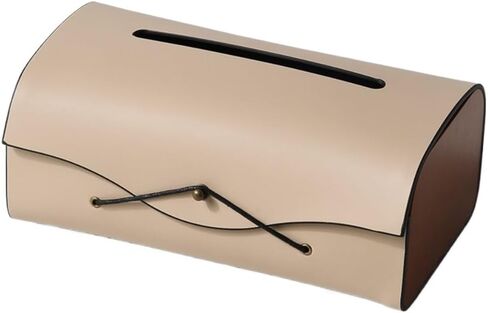 Light Luxury Tissue Box Leather Home Living Room Coffee Table Hand Towel Paper Commercial Holder Car Hotel Napkin Dispenser Storage Rack Suitable for Bathroom Bedroom Office (Milk Tea Color) in Saudi Arabia