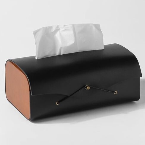 Light Luxury Tissue Box Leather Home Living Room Coffee Table Hand Towel Paper Commercial Holder Car Hotel Napkin Dispenser Storage Rack Suitable for Bathroom Bedroom Office (Milk Tea Color) in Saudi Arabia