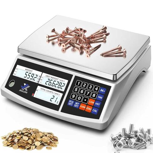 JINXUAN Industrial Counting Scale 30kg/66lb x 0.1g Precision Bench Scale Digital Inventory Counting Weight Scale for Small Parts and Coins, Electronic Gram Scale with Batteries/AC Power, lb/g/kg/oz in Saudi Arabia