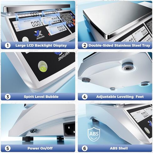 JINXUAN Industrial Counting Scale 30kg/66lb x 0.1g Precision Bench Scale Digital Inventory Counting Weight Scale for Small Parts and Coins, Electronic Gram Scale with Batteries/AC Power, lb/g/kg/oz in Saudi Arabia