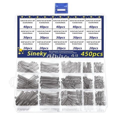 Metal Springs 450pcs Assorted Size Mini Springs Set Set, Return Springs Assorted, 304 Stainless Steel Steel Return Springs for Electrical Equipment & Home Replacement in Saudi Arabia