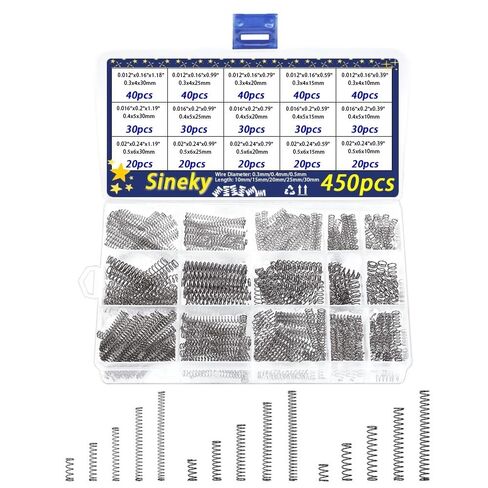 Metal Springs 450pcs Assorted Size Mini Springs Set Set, Return Springs Assorted, 304 Stainless Steel Steel Return Springs for Electrical Equipment & Home Replacement in Saudi Arabia