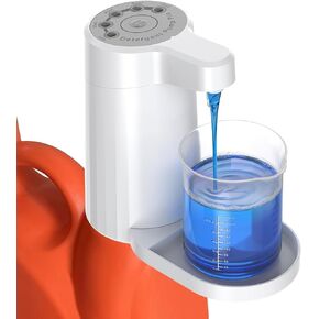 Electric Laundry Detergent Dispenser, 2000mAh USB-C Rechargeable Laundry Soap Dispenser Pump, 15-75 ml One-Press Dose, No-Spill for Liquid Detergent Containers, Laundry Organization(White) in Kuwait