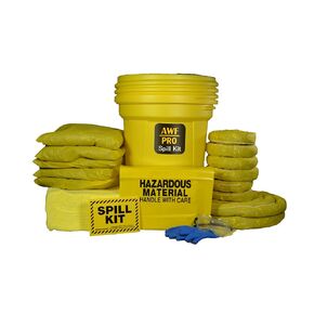 AWF PRO 30 Gallon Universal Spill Kit, 81 Pieces – 30 gal DOT Approved Drum, Socks, Pads & Pillows, & Accessories in Kuwait