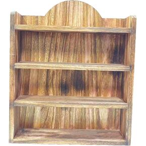رف رف من الخشب الصلب الريفي من Craftbay لجرار توابل قرية لينوكس - منظم عرض مثبت على الحائط أو سطح الطاولة لمنازل التوابل الصغيرة القابلة للتحصيل in Kuwait