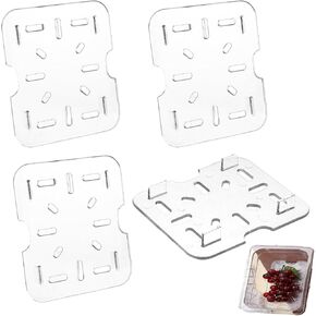 ArrErr 4 عبوات من رف تصريف الطعام من البلاستيك الشفاف، صينية تصريف سفلية من البلاستيك الشفاف مقاس 1/6، مقالي طعام من البولي كربونات الشفافة مع أغطية، مقالي من البولي كربونات التجارية قابلة للتكديس العميق، مطبخ ومطعم لإعداد الطعام in Kuwait