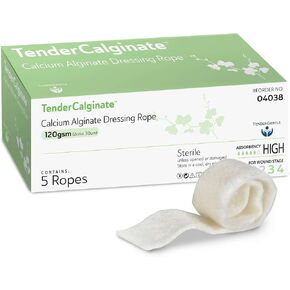 Calcium Alginate Rope - 5 Pack of .75 inches x 12 inches (2cm x 30cm) Calginate Dressings - Sterile and Highly Absorbent - Calcium Alginate Wound Dressings for Packing and More in Kuwait