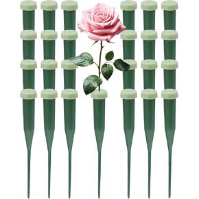 FIVEIZERO Floral Water Tubes for Flowers, 25 PCS 5.64 Inch Green Flower Stem Water Tubes with Caps, Plastic Floral Tubes Vials for Fresh Flower Arrangements, Florist Supplies in Kuwait