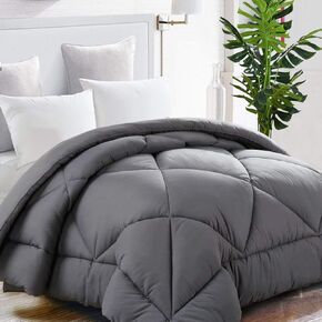 TEKAMON All Season King Comforter Soft Quilted Down Alternative Duvet Insert with Corner Tabs Summer Cooling 2100 Series, Luxury Fluffy Reversible Hotel Collection, Snow White, 88 x 88 inches in Kuwait