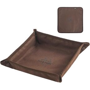 صينية تخزين قماشية قابلة للطي من HUIJUBAO، مقاس 12 × 12 بوصة، منظم متعدد الوظائف للمنزل، والسفر، والتخييم، والزينة، والمطبخ، والنزهات الخارجية (القهوة) in Kuwait