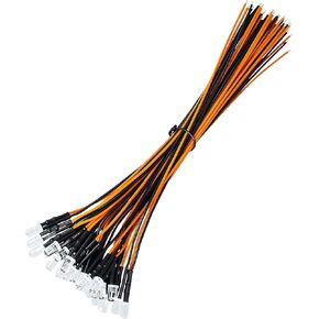 VIBICCK 120 قطعة (6 ألوان × 20 قطعة) 12 فولت LED صمامات باعثة للضوء سلكية مسبقًا DC 12 فولت 5 مم LED مجموعة متنوعة (120 قطعة ضوء أبيض 6 ألوان) in Kuwait