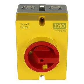 PE69-3025 | عازل IMO، عند التحميل، 3 أقطاب، مغلق، IP65، أحمر/أصفر، 25A in Kuwait