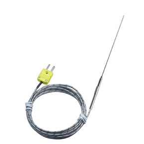 مسبار حراري من النوع K مع كابل مضفر من الألياف الزجاجية، مسبار 6 بوصة، طرف 0.04 بوصة (1 مم) الطول الإجمالي 49 بوصة مناسب لبيئات درجة الحرارة العالية من -40 درجة فهرنهايت إلى 1100 درجة فهرنهايت موديل TL1912SL in Kuwait