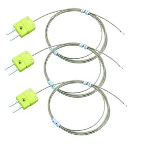 مجموعة مسبار حراري مزدوج من نوع K مكون من ثلاث قطع مع كابل من الألياف الزجاجية، نطاق درجة حرارة طويل 47 بوصة - من 50 درجة فهرنهايت إلى 900 درجة فهرنهايت، يتضمن ثلاثة أجهزة استشعار مزدوجة حرارية in Kuwait