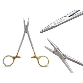 Social instruments Mayo Hegar Needle Holder Driver with Tungsten Carbide Inserts and Gold Rings Premium Grade Instrument (6 inch- 2pcs) in Saudi Arabia