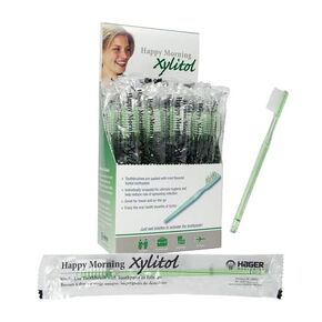 Hager 605496 Happy Morning Xylitol Toothbrushes Prepasted Mint 50/Bx in Kuwait
