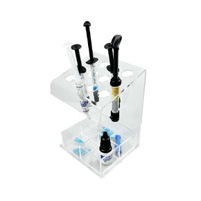 حامل حقنة من الأكريليك للأسنان، رف حقنة مركب للأسنان متعدد الوظائف من YOUYA DENTAL، حقيبة وضع منظمة لأدوات توزيع لاصق الراتنج (12 فتحة حقنة + 4 مقصورات) in Kuwait