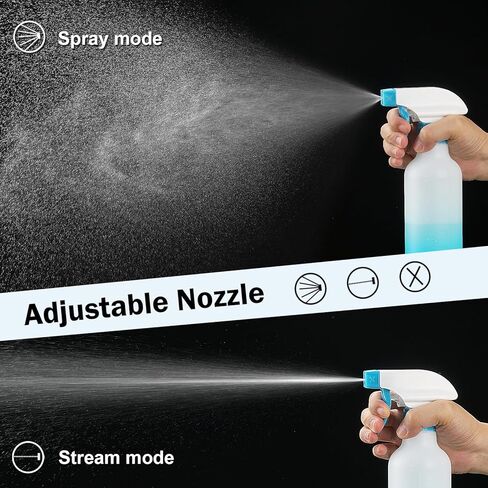 زجاجات رذاذ هيثيو 12oz زجاجة رذاذ HDPE لرذاذ الشعر/رذاذ بخاخ فارغ حاويات شديدة التحمل قابلة لإعادة التعبئة لحلول التنظيف والنباتات والخل 2 عبوة (أزرق، 12oz) in Kuwait