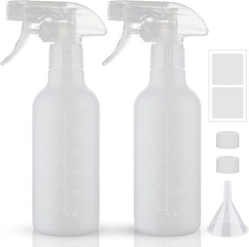 زجاجات رذاذ هيثيو 12oz زجاجة رذاذ HDPE لرذاذ الشعر/رذاذ بخاخ فارغ حاويات شديدة التحمل قابلة لإعادة التعبئة لحلول التنظيف والنباتات والخل 2 عبوة (أزرق، 12oz) in Kuwait