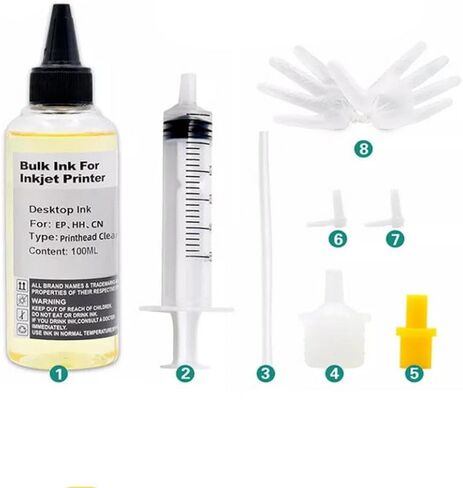 GTREQFNM Compatible Inkjet Printer Cleaning Fluid Kit Printhead Cleaner Liquid For Nozzle Cleaning Works With Most Inkjet Printers(1 bottle 100ML) in Saudi Arabia