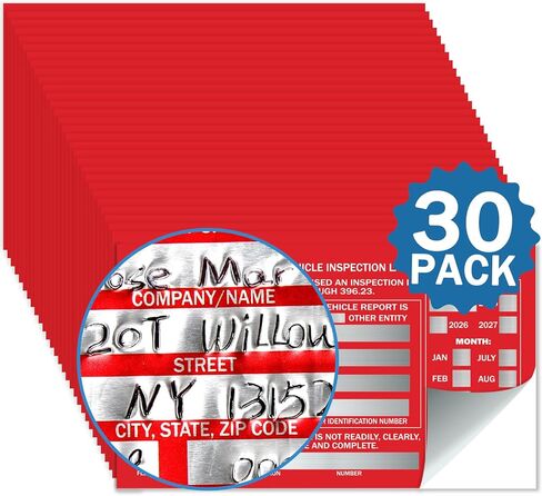 PUNCHMAN 30 Pack Red Aluminum Self-Adhesive Labels - Permanent Organizational Tags for Office, Inventory, Asset Management | 6" X 3.5" Durable Adhesive Labels in Kuwait