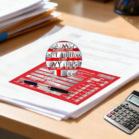 PUNCHMAN 30 Pack Red Aluminum Self-Adhesive Labels - Permanent Organizational Tags for Office, Inventory, Asset Management | 6" X 3.5" Durable Adhesive Labels in Kuwait