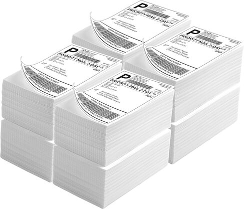 LuckyGuard Fanfold 4" x 6" Direct Thermal Labels 4000 Thermal Printer Paper 8 Stacks Shipping Labels in Saudi Arabia