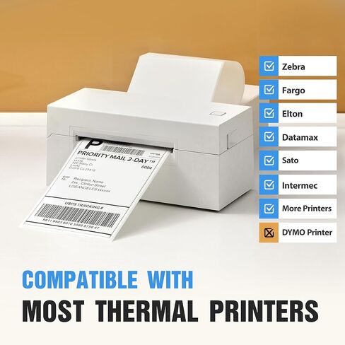 LuckyGuard Fanfold 4" x 6" Direct Thermal Labels 4000 Thermal Printer Paper 8 Stacks Shipping Labels in Saudi Arabia