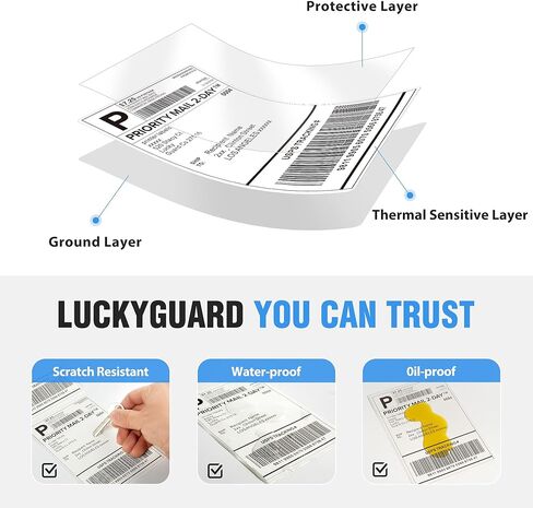 LuckyGuard Fanfold 4" x 6" Direct Thermal Labels 4000 Thermal Printer Paper 8 Stacks Shipping Labels in Saudi Arabia