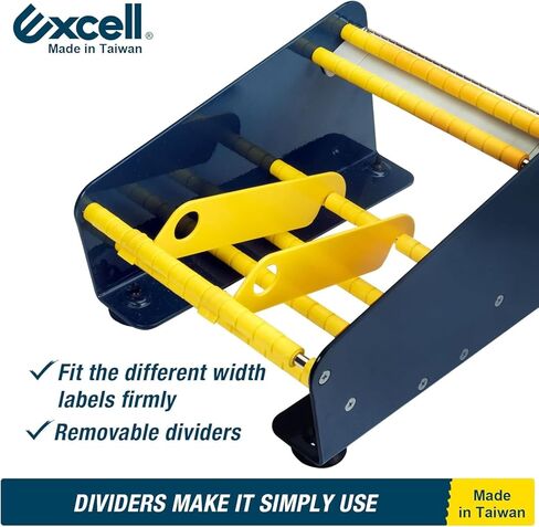 LD-618 Tabletop Metal Label Dispenser, Heavy Duty, Up to 3 Inch Core Diameter, Up to 6.5 Inch Labels, Suction Cups Base, Removable Roll Dividers in Kuwait