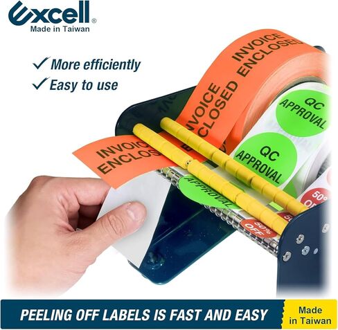 LD-618 Tabletop Metal Label Dispenser, Heavy Duty, Up to 3 Inch Core Diameter, Up to 6.5 Inch Labels, Suction Cups Base, Removable Roll Dividers in Kuwait