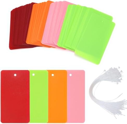 120PCS Waterproof Plastic Shipping Tags Blank Price Display Labels with Ties Durable Inventory Tags for Product Identification, 4 Colors in Saudi Arabia