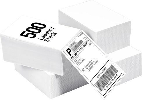 LuckyGuard Fanfold 4" x 6" Direct Thermal Labels 4000 Thermal Printer Paper 8 Stacks Shipping Labels in Saudi Arabia