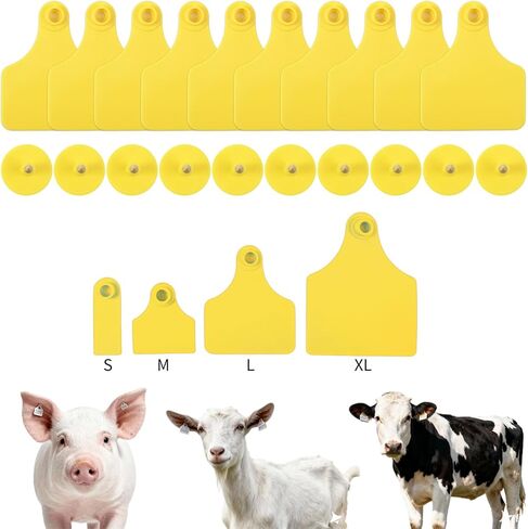 50pcs Farm Animal Ear Tags Numbered 001-050 Livestock Identification for Cattle Cows Hogs Pigs Sheep Goats (50, Small-Red) in Saudi Arabia